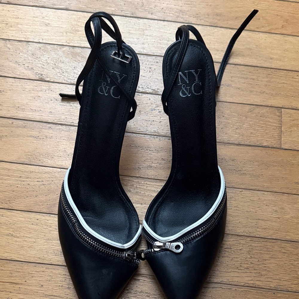 New York & Company Black Heels with White Accent